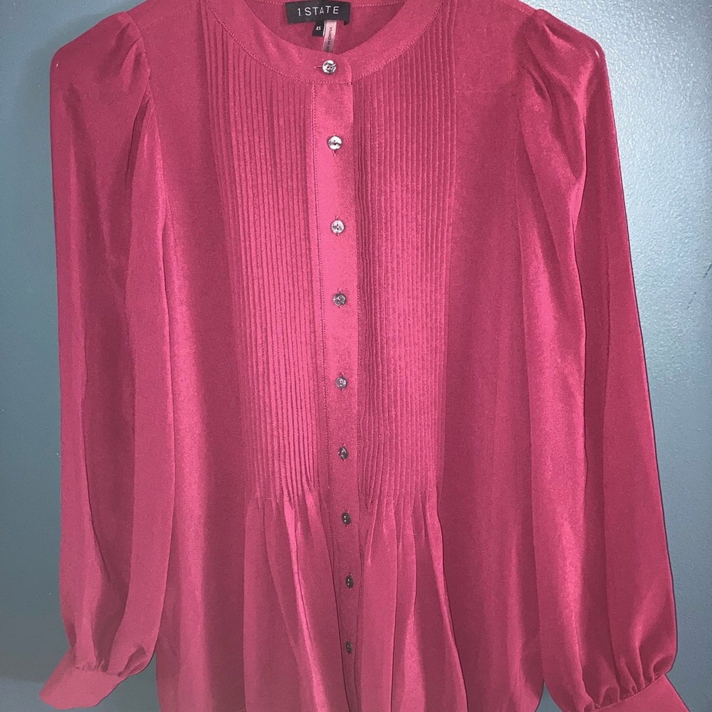 STATE Women's Burgundy Blouse
